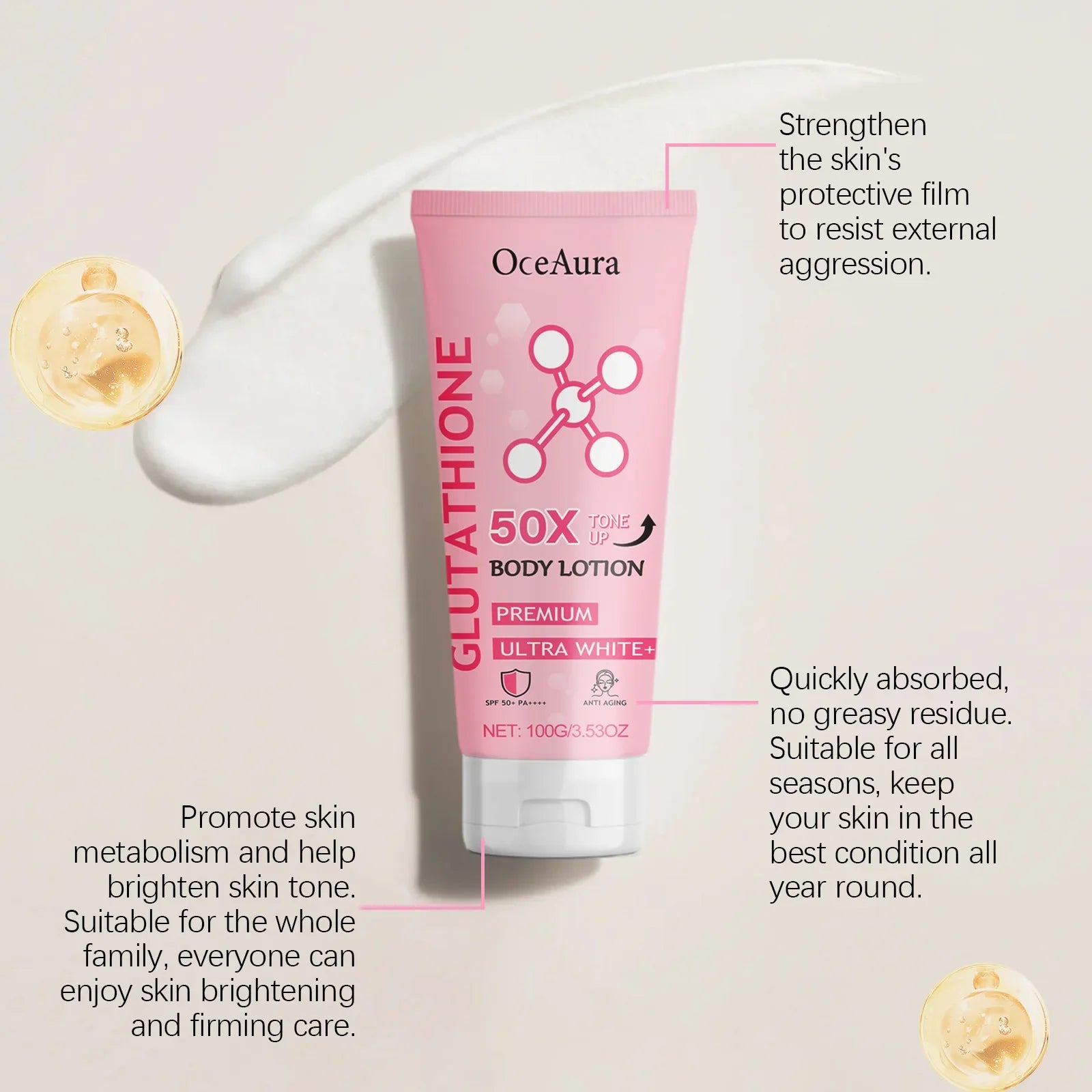 Glowing Skin Body Lotion Moisturizing Smoothing Nourishing Body Cream