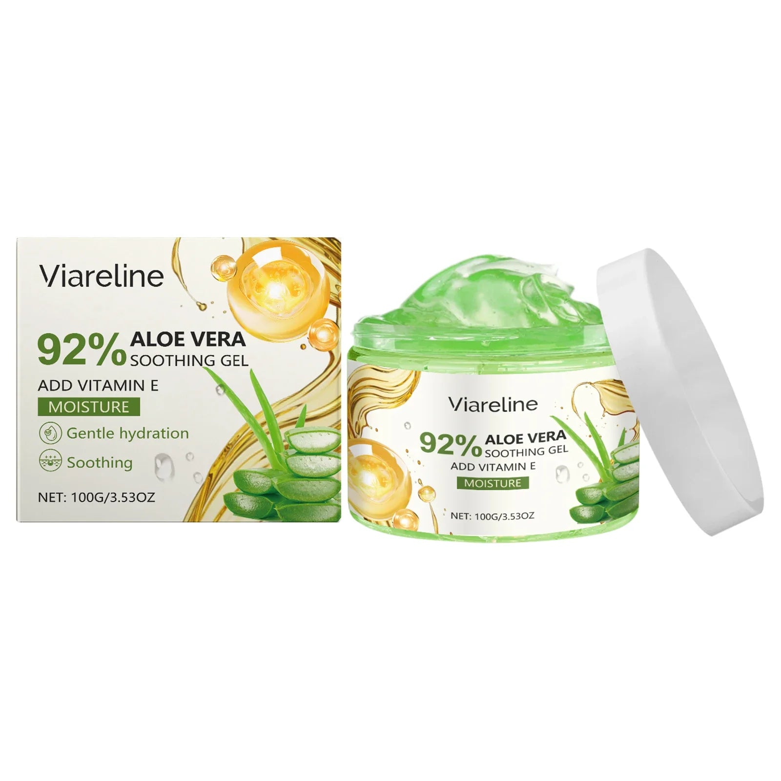 Viareline Aloe Vera Facial Care Gel Lasting Moisturizing Relief Smoothing Gel