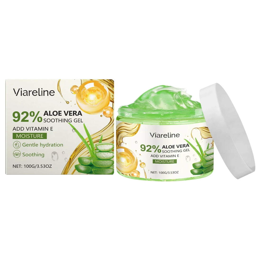 Viareline Aloe Vera Facial Care Gel Lasting Moisturizing Relief Smoothing Gel