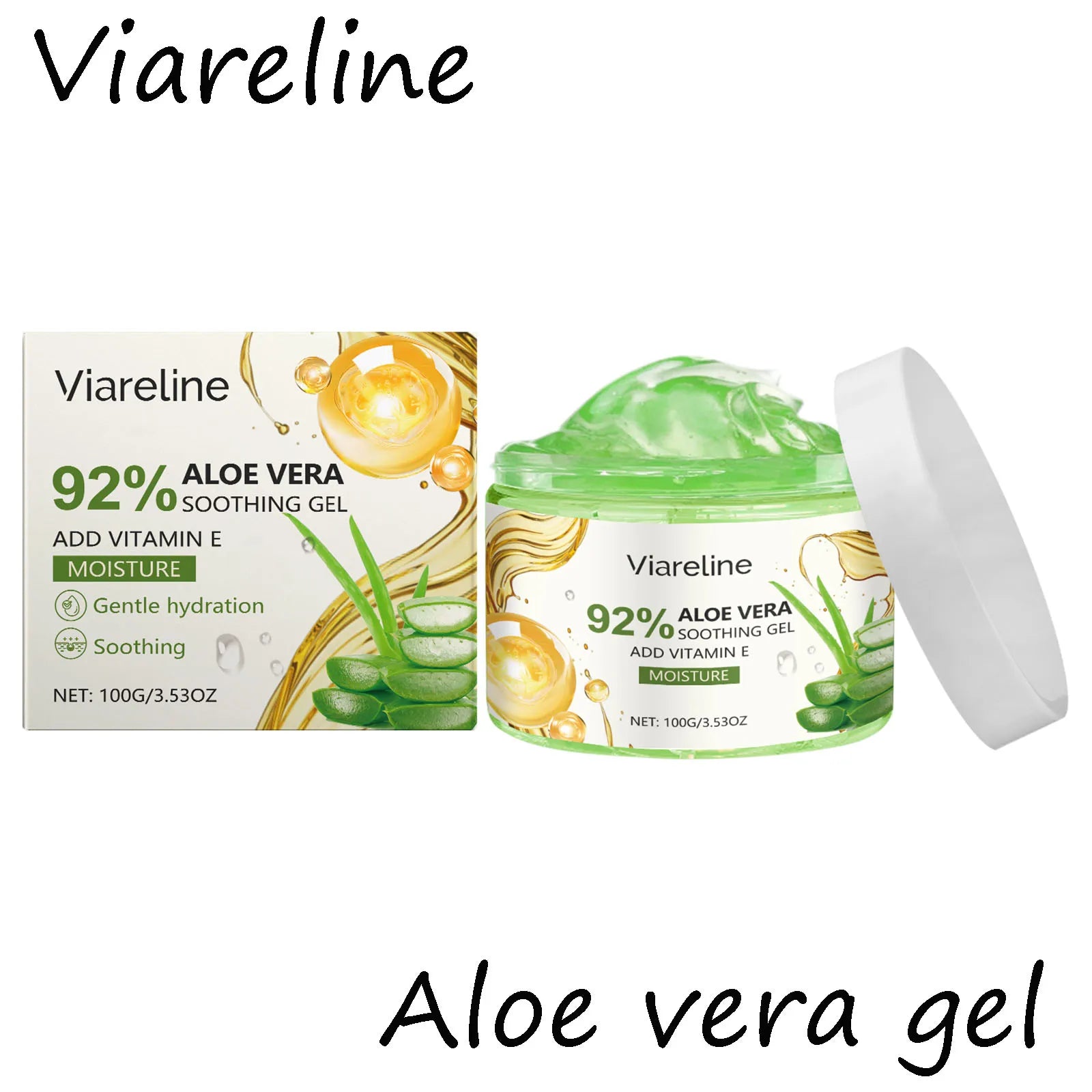 Viareline Aloe Vera Facial Care Gel Lasting Moisturizing Relief Smoothing Gel