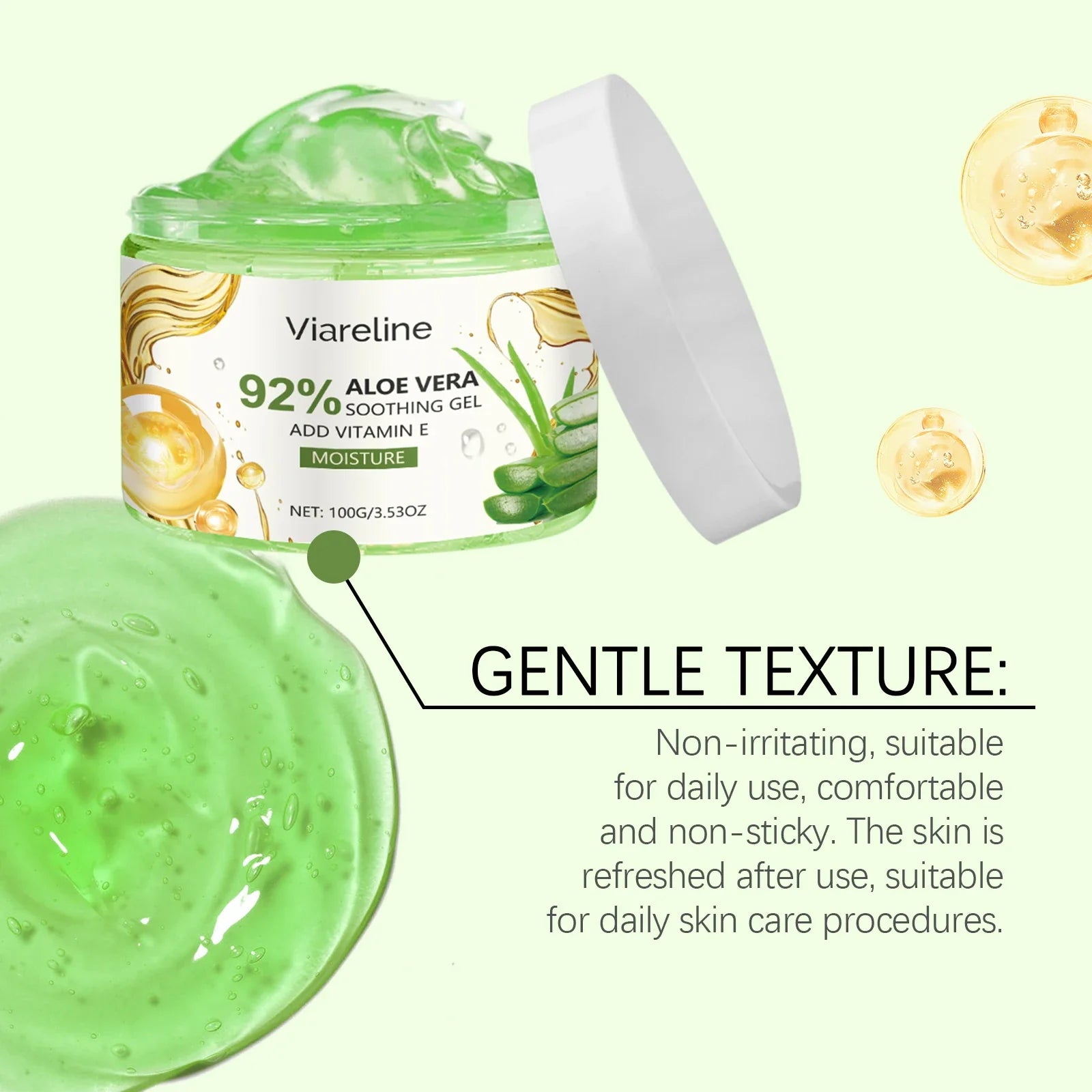 Viareline Aloe Vera Facial Care Gel Lasting Moisturizing Relief Smoothing Gel