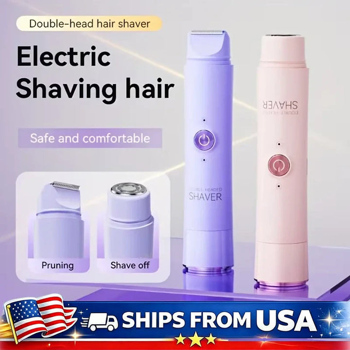 Rechargeable Double Head Hair Removal Device Cordless Wet Dry Tool