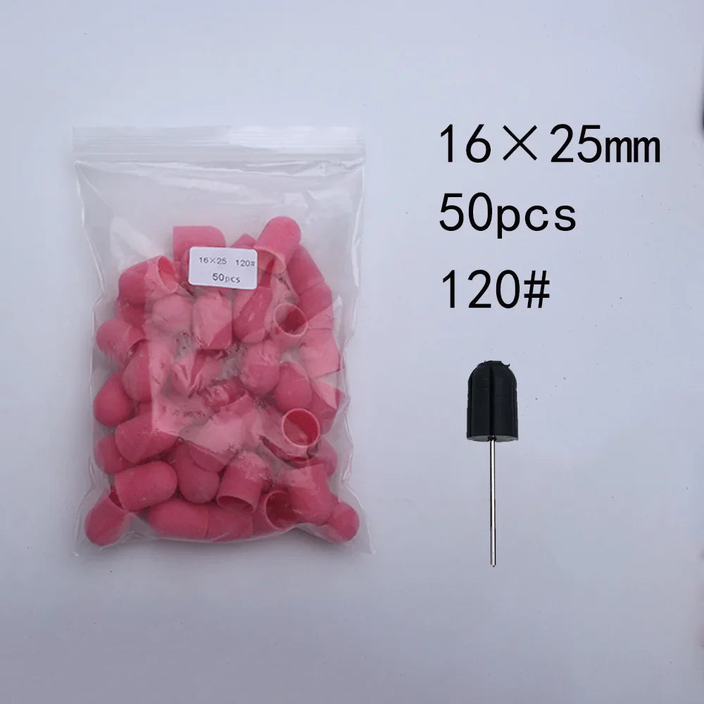 Nail Sanding Bands Caps Nail Drill Bit With Mandrel Pedicure Clean Tool