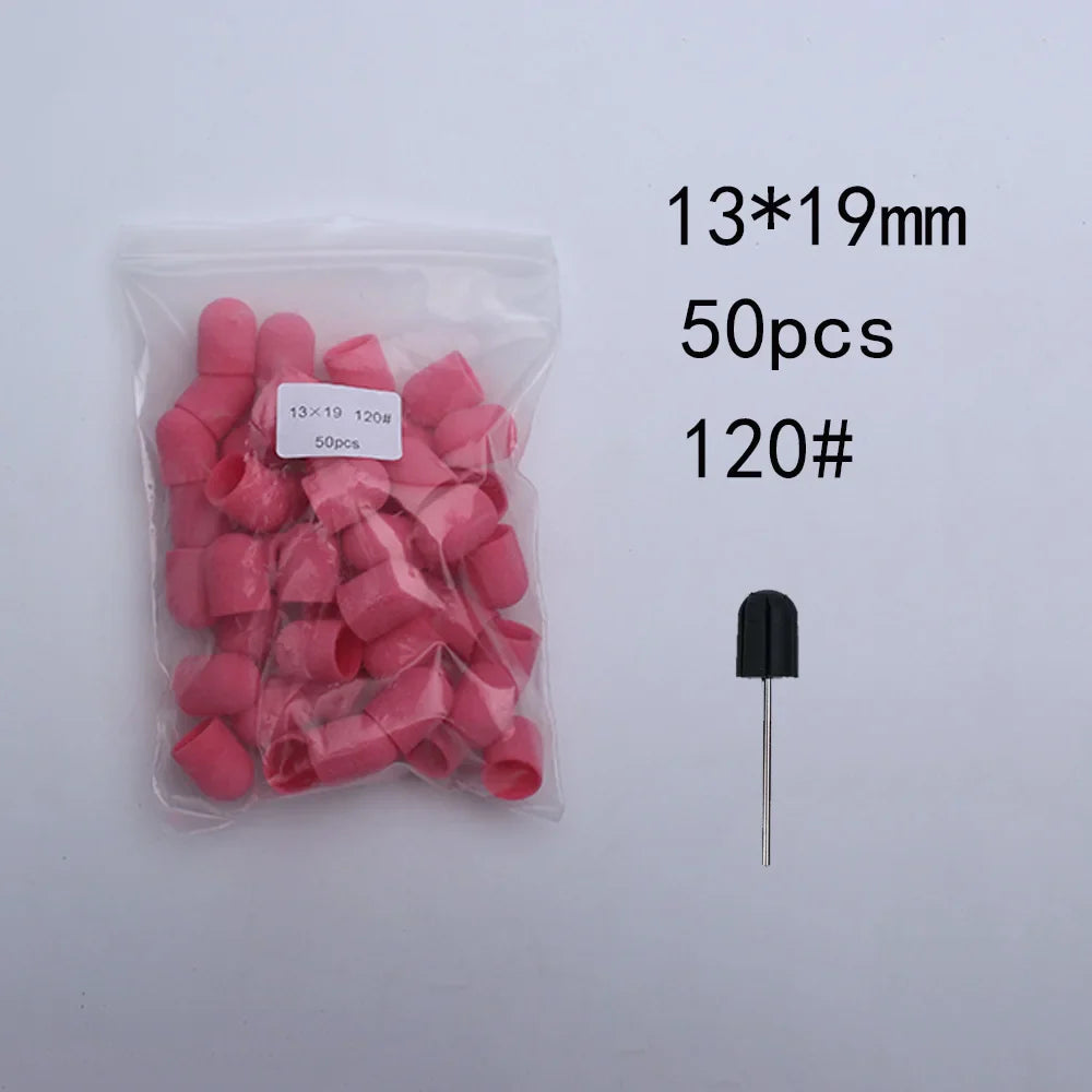 Nail Sanding Bands Caps Nail Drill Bit With Mandrel Pedicure Clean Tool