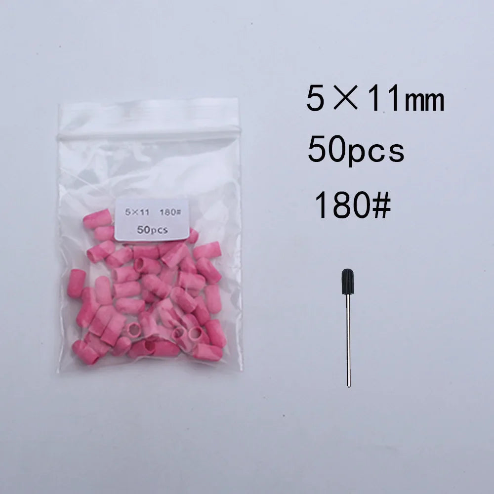 Nail Sanding Bands Caps Nail Drill Bit With Mandrel Pedicure Clean Tool