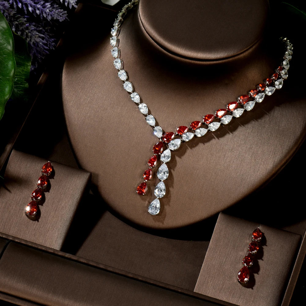 HIBRIDE Clear Best Quality Brilliant Crystal Zircoina Earrings Bridal Jewelry