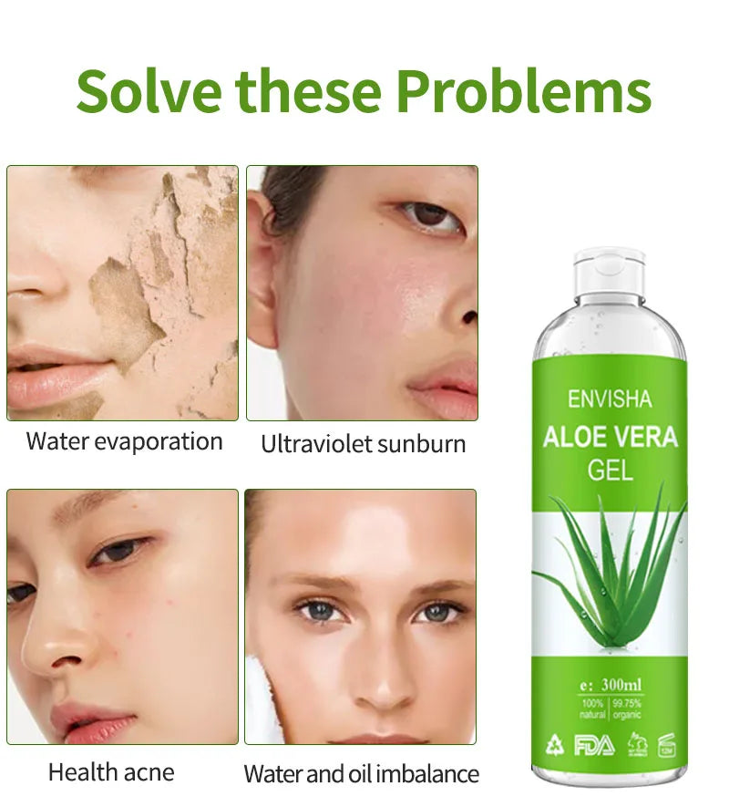 ENVISHA Aloe Vera Gel Soothing Moisturizing Hyaluronic Acid