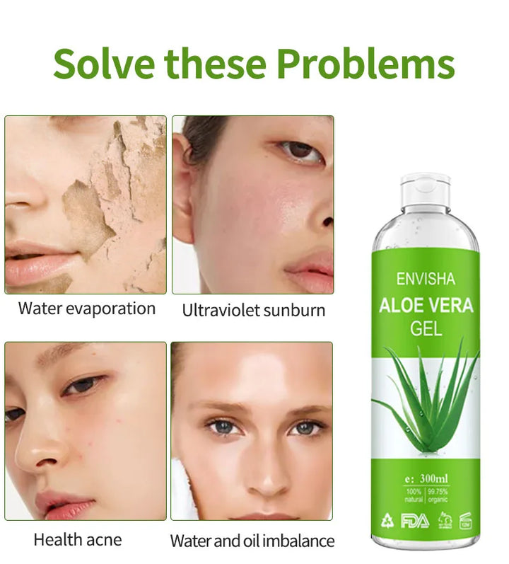 ENVISHA Aloe Vera Gel Soothing Moisturizing Hyaluronic Acid