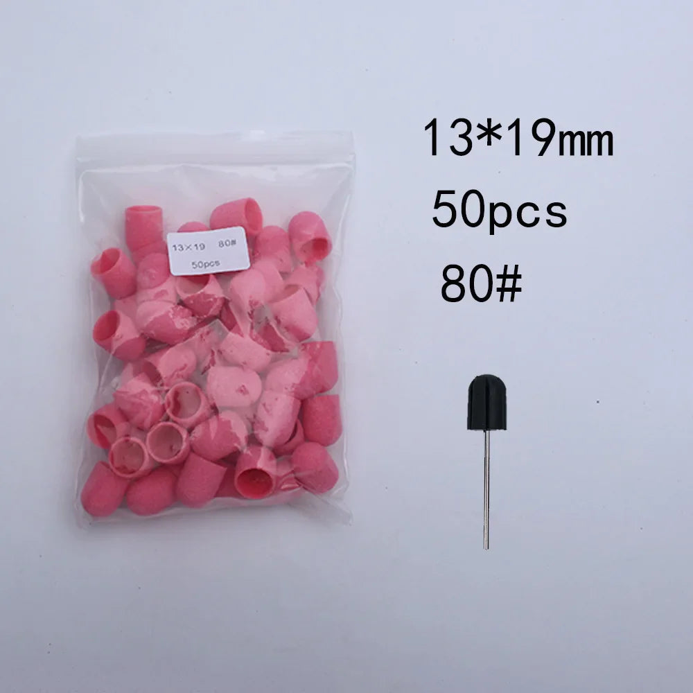 Nail Sanding Bands Caps Nail Drill Bit With Mandrel Pedicure Clean Tool