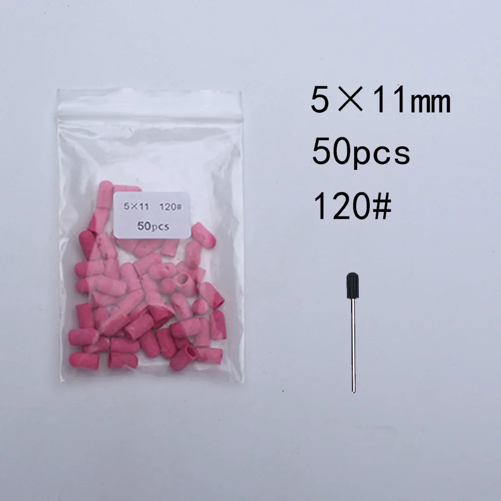 Nail Sanding Bands Caps Nail Drill Bit With Mandrel Pedicure Clean Tool