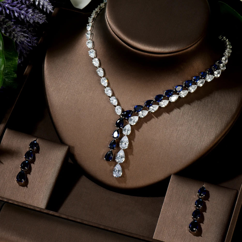 HIBRIDE Clear Best Quality Brilliant Crystal Zircoina Earrings Bridal Jewelry