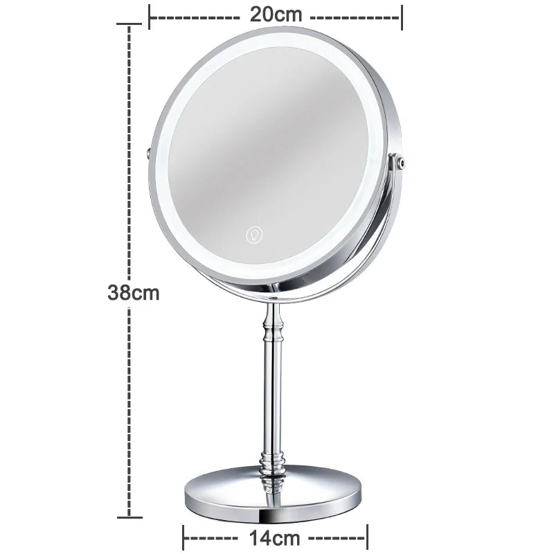 Gold Makeup Mirror With Light USB Charging Magnifying Vanity Mirror