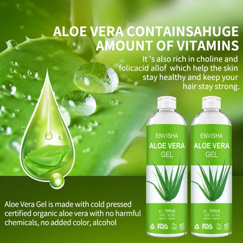 ENVISHA Aloe Vera Gel Soothing Moisturizing Hyaluronic Acid