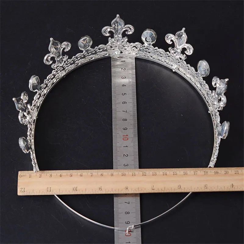Adjustable Round Wedding King Tiara Crown Headpiece Hair Ornaments