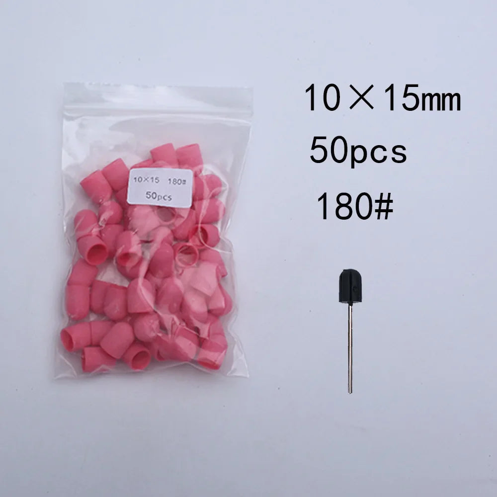 Nail Sanding Bands Caps Nail Drill Bit With Mandrel Pedicure Clean Tool