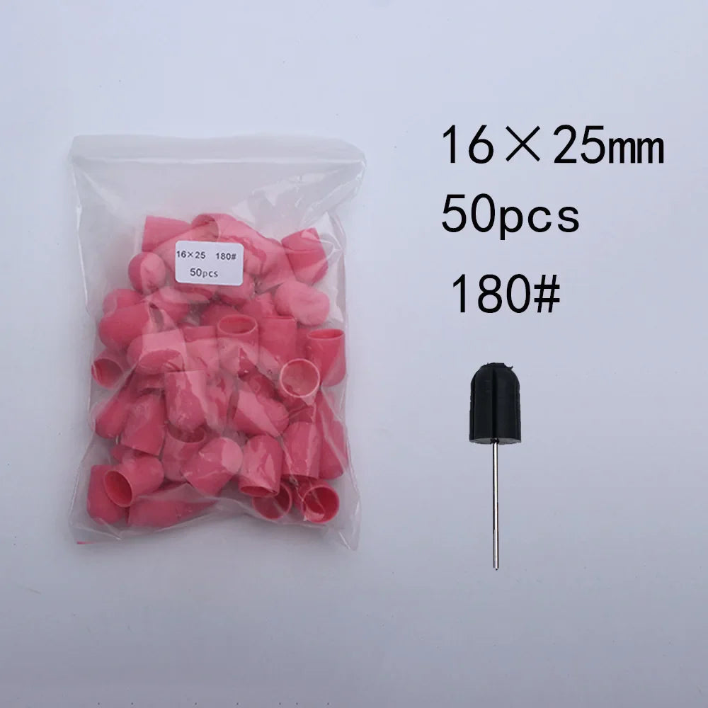 Nail Sanding Bands Caps Nail Drill Bit With Mandrel Pedicure Clean Tool