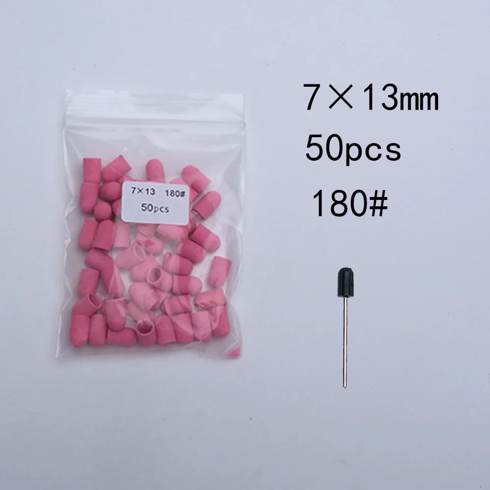 Nail Sanding Bands Caps Nail Drill Bit With Mandrel Pedicure Clean Tool
