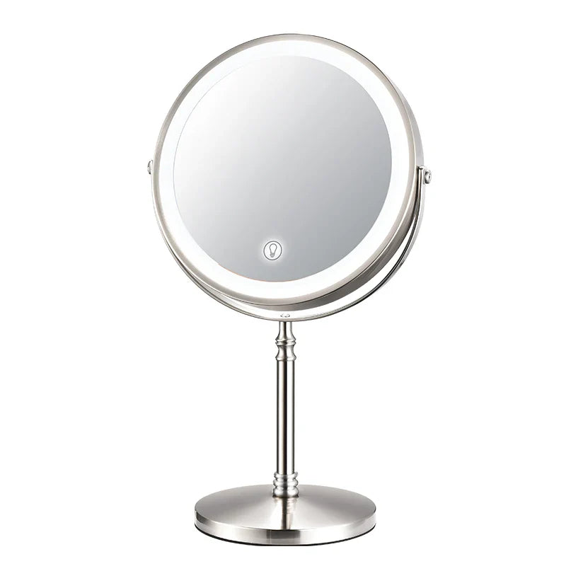 Gold Makeup Mirror With Light USB Charging Magnifying Vanity Mirror