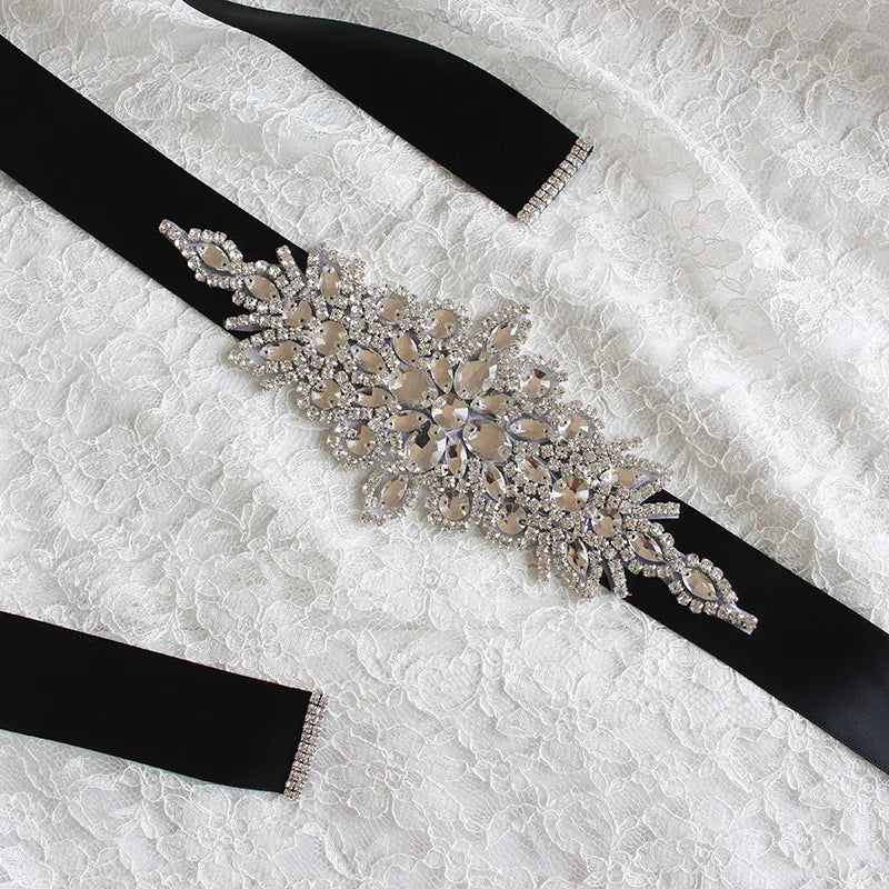Bridal Belt With Crystal Rhinestones Handmade Wedding Belt