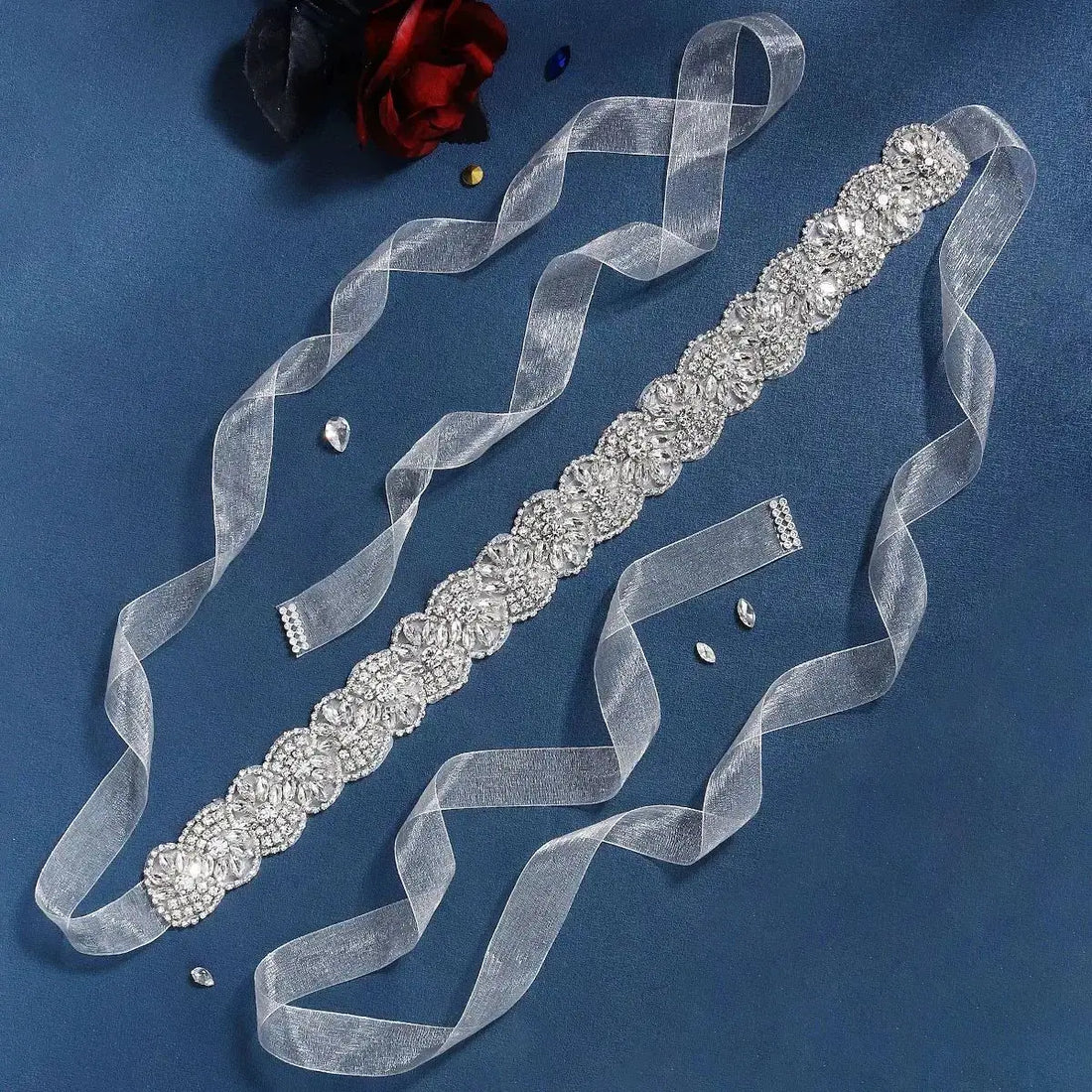Rhinestone Bridal Belt for Wedding Dress Accessories Silver Color  Gift