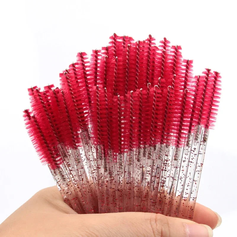 Makeup Brushes Pink Crystal Eyelashes Brush Reusable Fake Lashes Extension