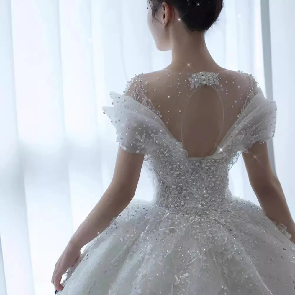 Princess Sexy Luxury Crystal Beaded Wedding Dress luxury wedding dress