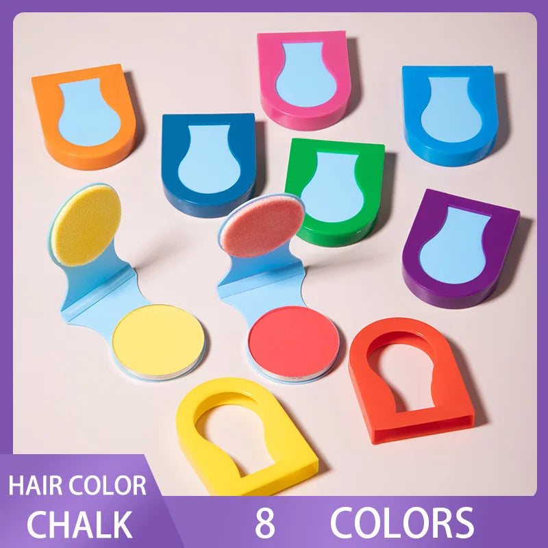 8 Colors Temporary Hair Chalk Powder Hair Dye Pressed Powder Men Women