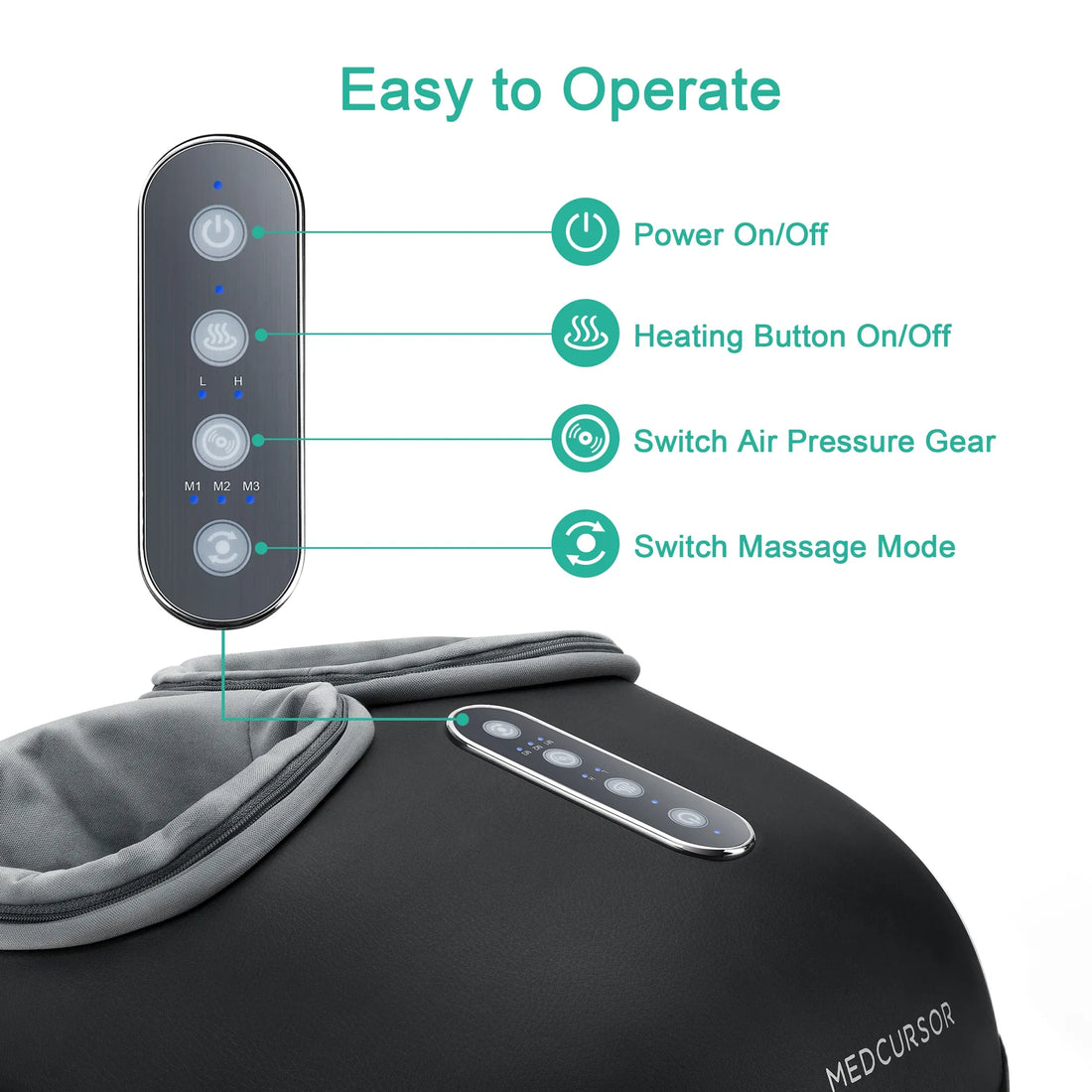 Medcursor Shiatsu Foot Massager Machine with Heat Roller Muscle