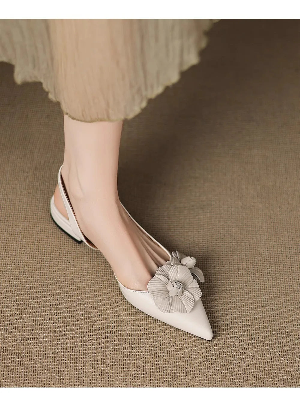 2026 High Quality Shallow Mouth Sandals Women's Back Trip Strap Heels