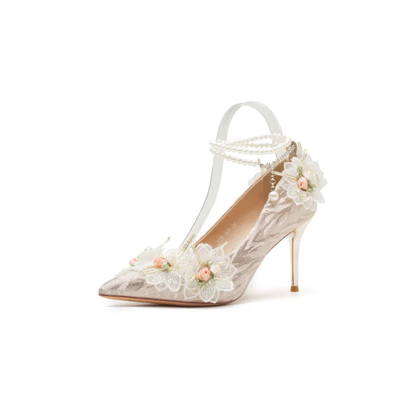 French skirt wedding shoes stiletto temperament women's high heels