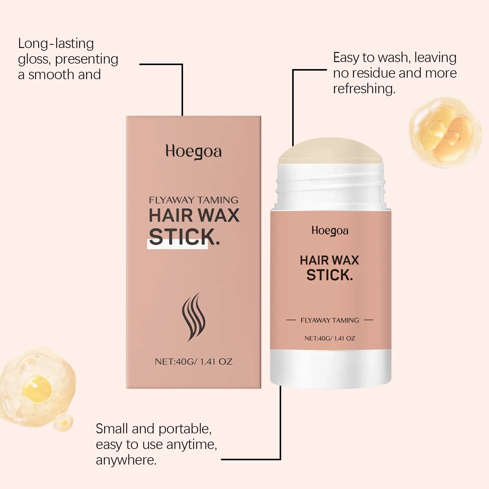 Hair Wax Stick Glossy Anti Frizz Texture Matte Finish Strong  Wax Stick