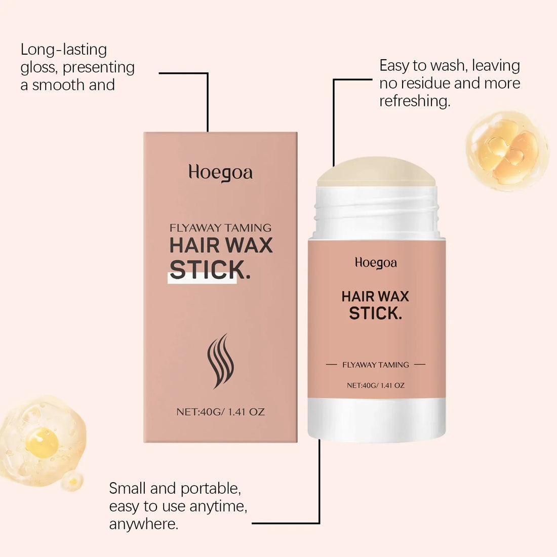 Hair Wax Stick Glossy Anti Frizz Texture Matte Finish Strong  Wax Stick