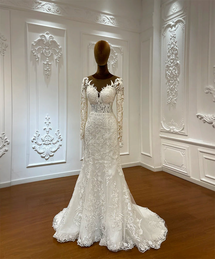 Customized NS4899 Luxury Full Lace Two Pieces Mermaid Wedding Dress