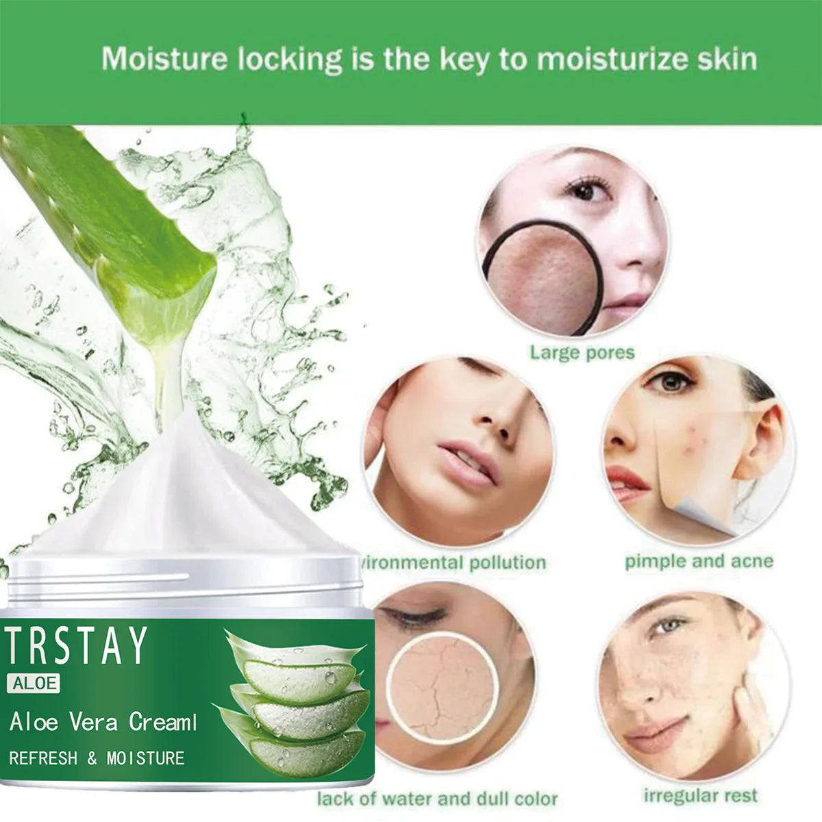Anti-Acne Natural Aloe Vera Gel Natural Face Creams Treatment