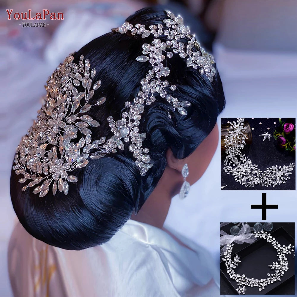 Luxury Wedding Headpiece Rhinestone Hair Vine for Bride