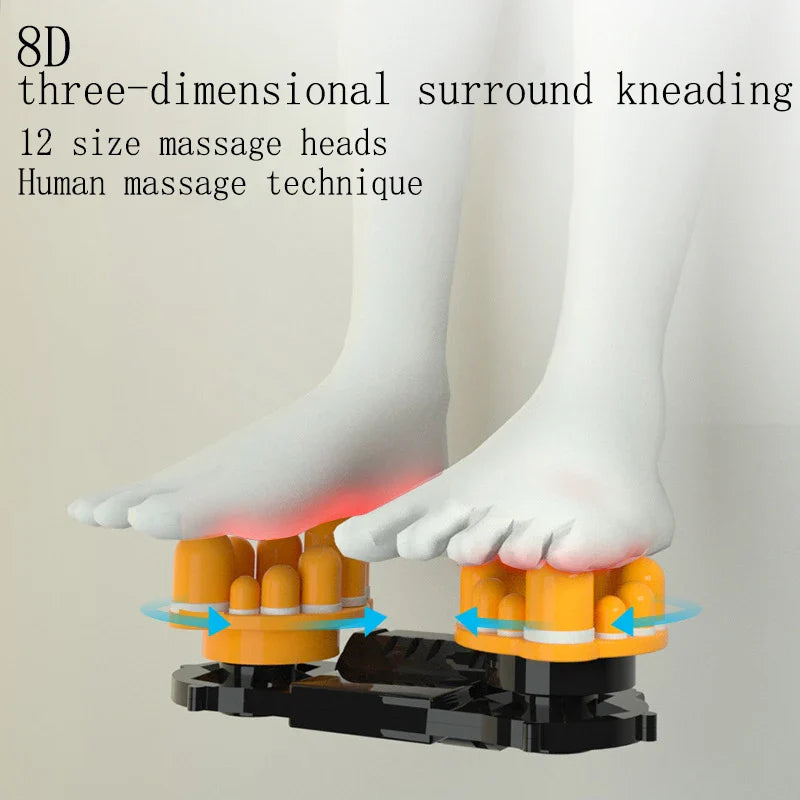 Electric Foot Massager Heating Therapy Hot Compression Kneading Roller