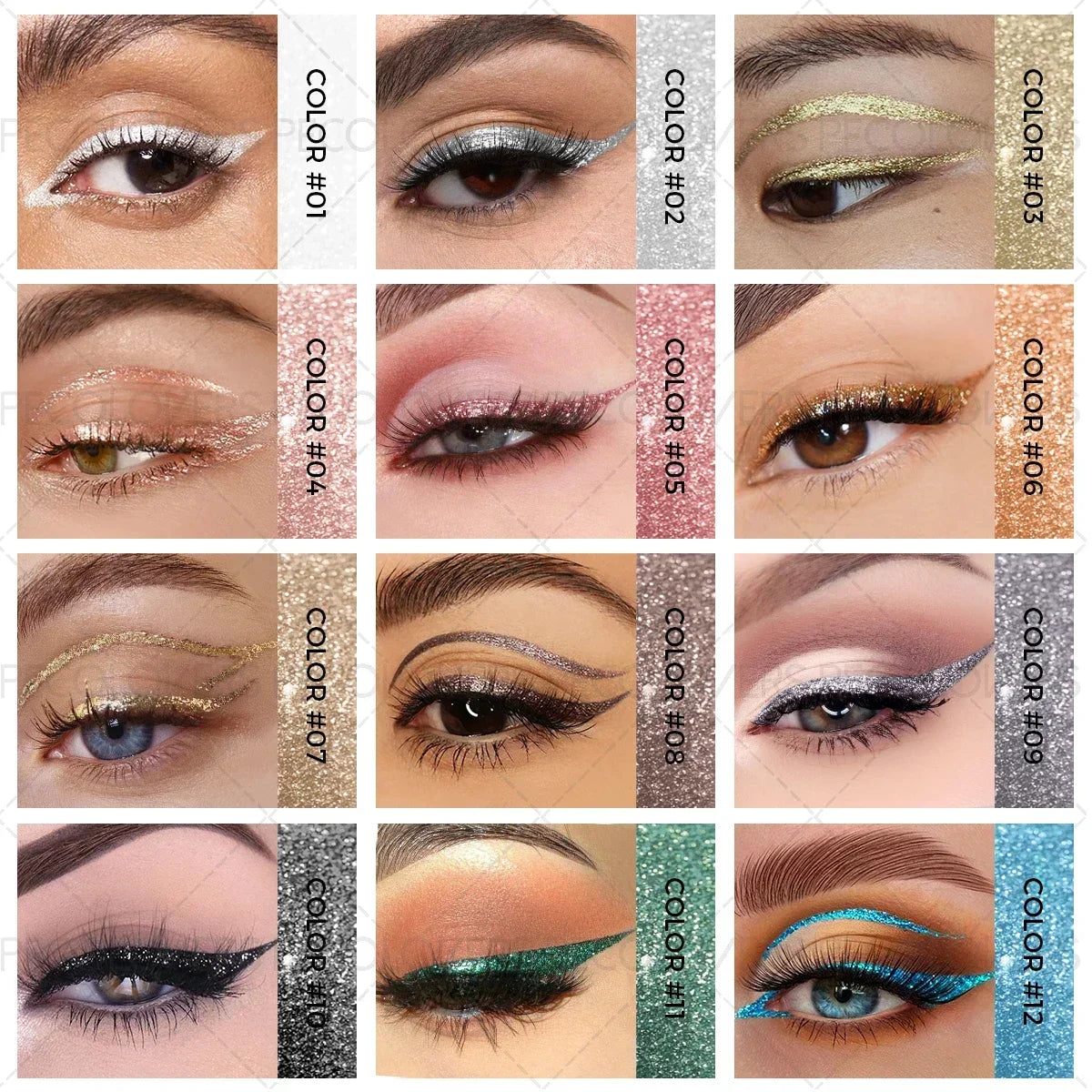 Glitter Eyeliner with Ultra-fine Tip Pearlescent Sparkle Eye Makeup