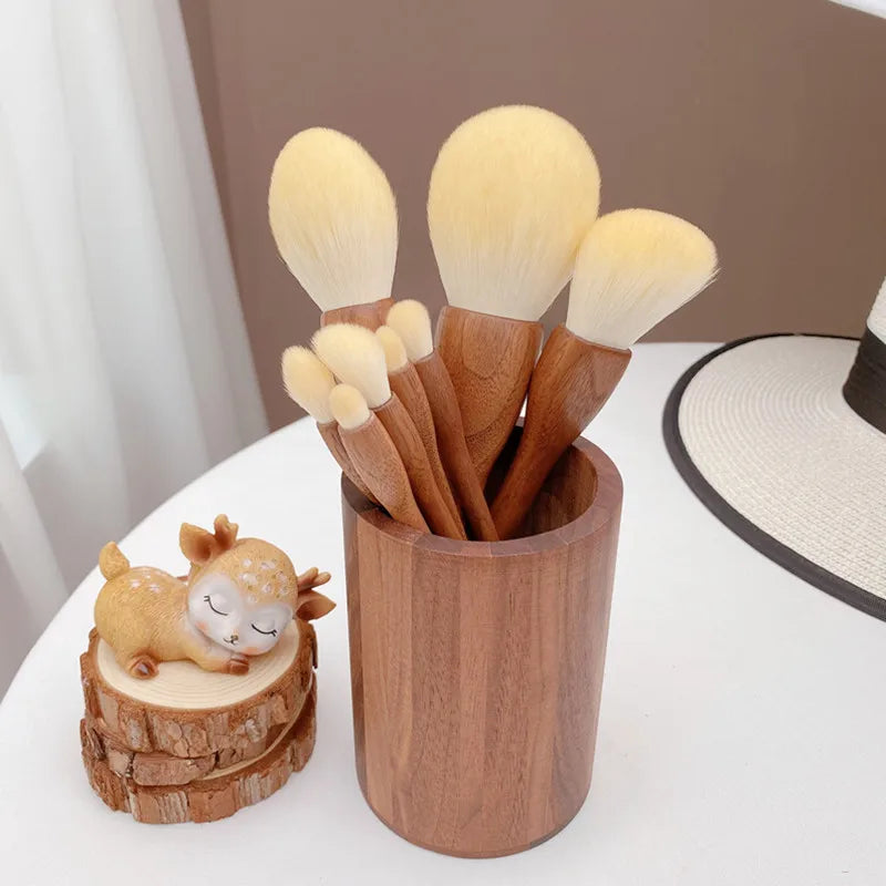 Black Walnut Handle Makeup Brushes Powder Blush Foundation Brush