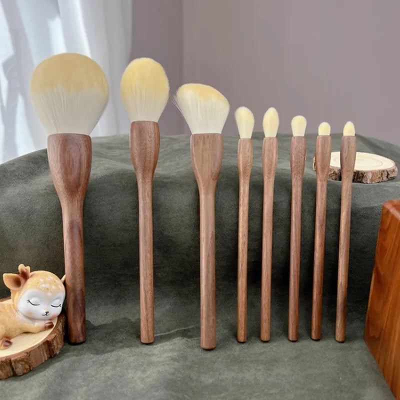 Black Walnut Handle Makeup Brushes Powder Blush Foundation Brush