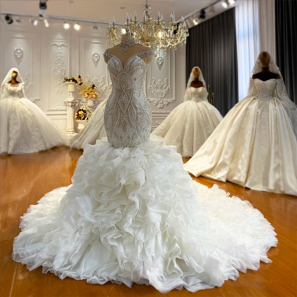 Customized NS5071 Heavy Beading Mermaid Wedding Bridal Dress