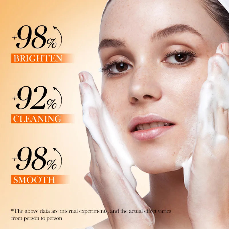SADOER Vitamin C  Facial Cleanser Face Wash Foam Cleanser Deep Cleansing