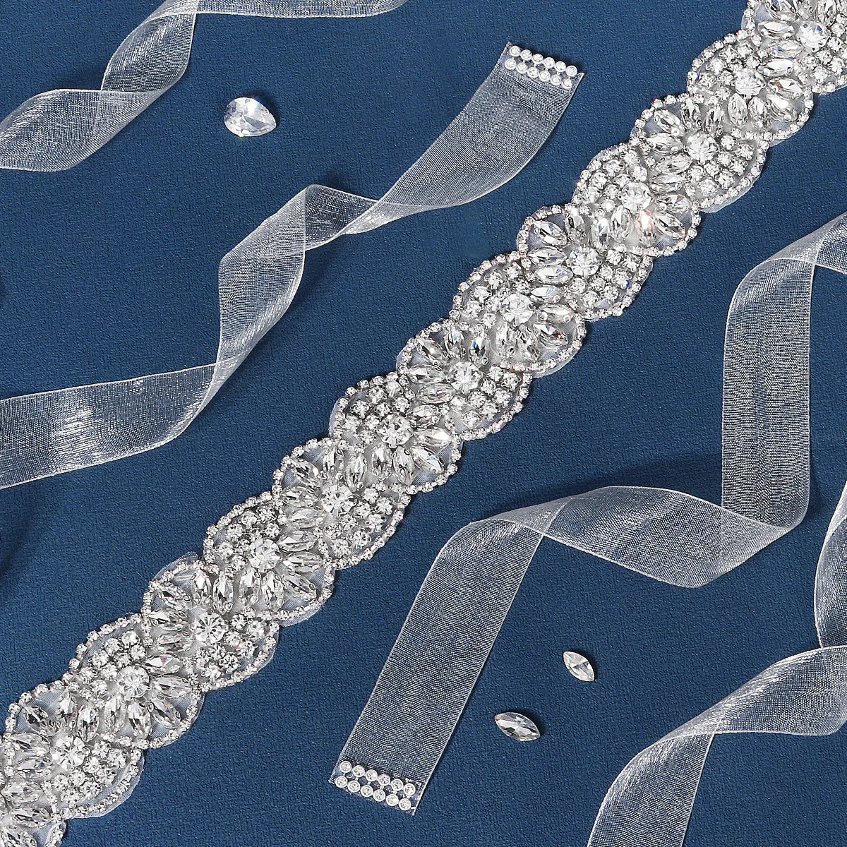 Rhinestone Bridal Belt for Wedding Dress Accessories Silver Color  Gift