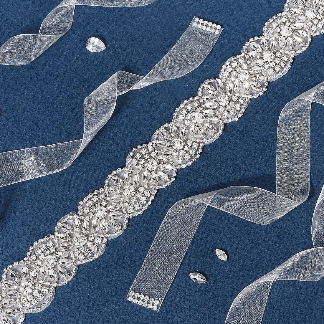 Rhinestone Bridal Belt for Wedding Dress Accessories Silver Color  Gift