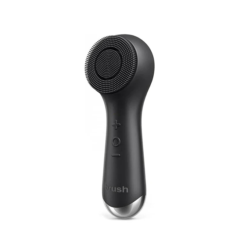 Facial silicone cleansing brush with dual rotation and vibration modes