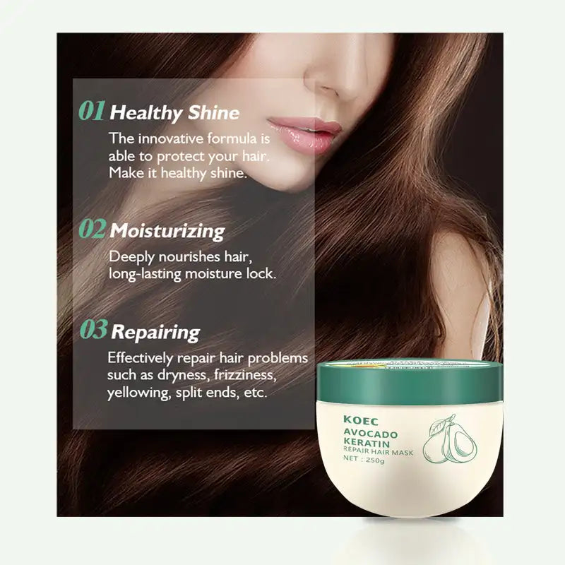 250g KOEC Avocado Repairing Hair Mask Moisturizing Nourishing