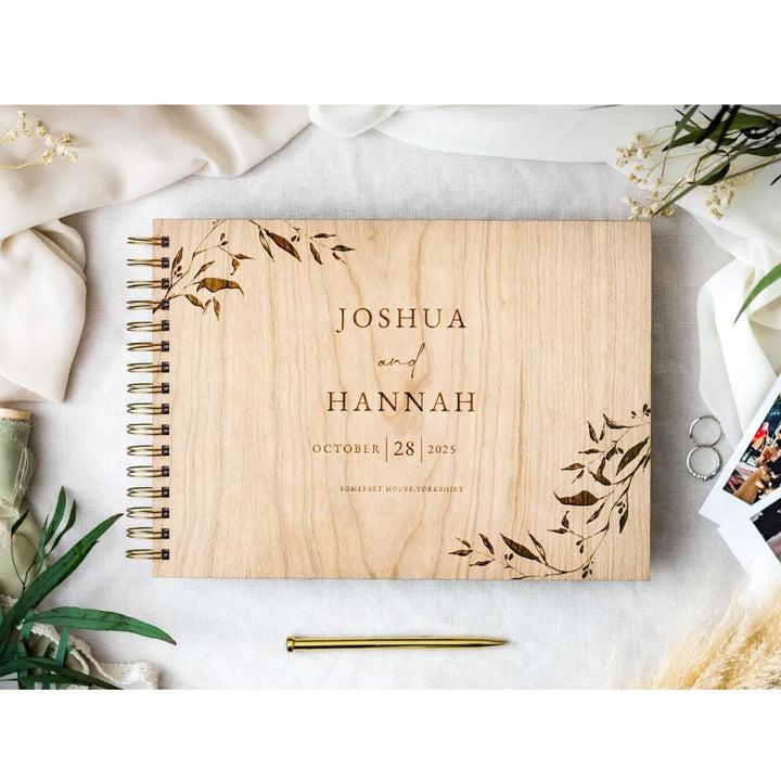 Personalized Guest Book Wooden Wedding Guest Book Personalized Photo Album