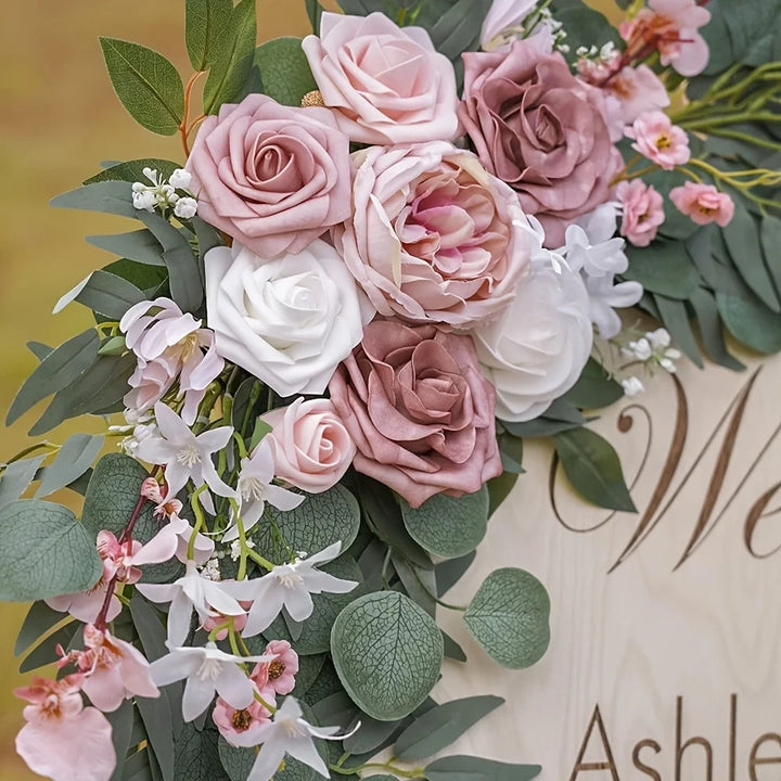 2pcs Wedding Decoration Flowers Artificial Rose Wreaths