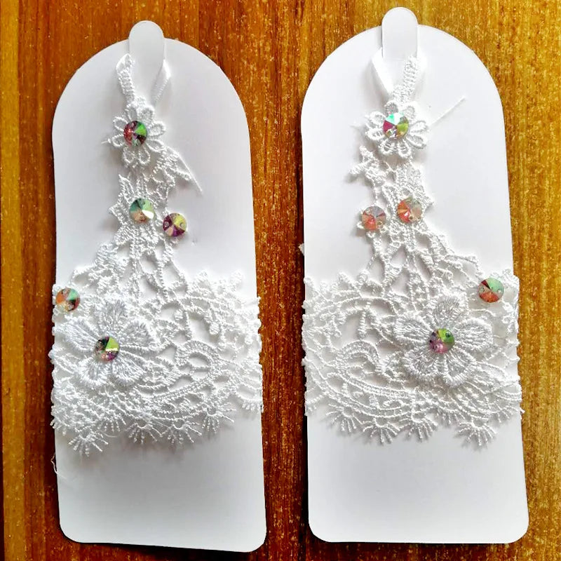 Bride Wedding Rhinestone Lace Gloves Bridal Flower Gloves Bridal Short