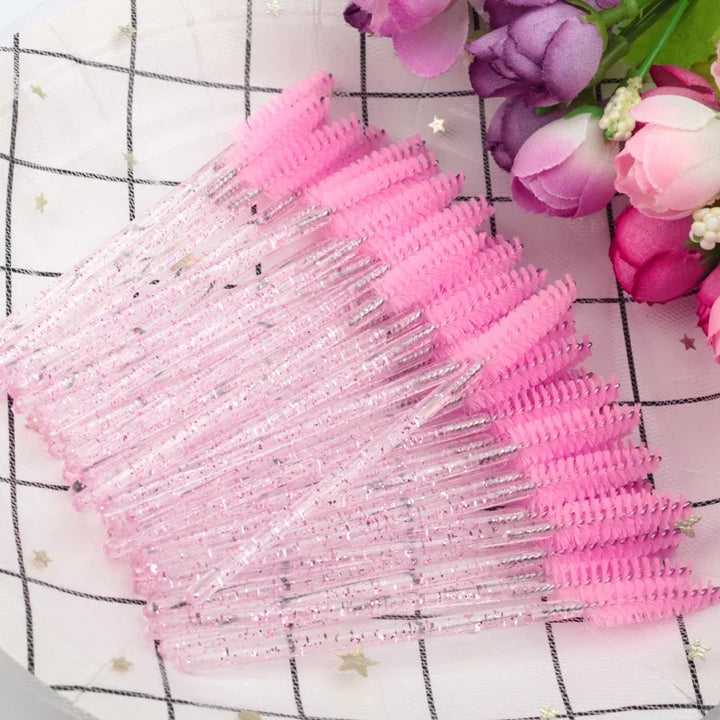Makeup Brushes Pink Crystal Eyelashes Brush Reusable Fake Lashes Extension