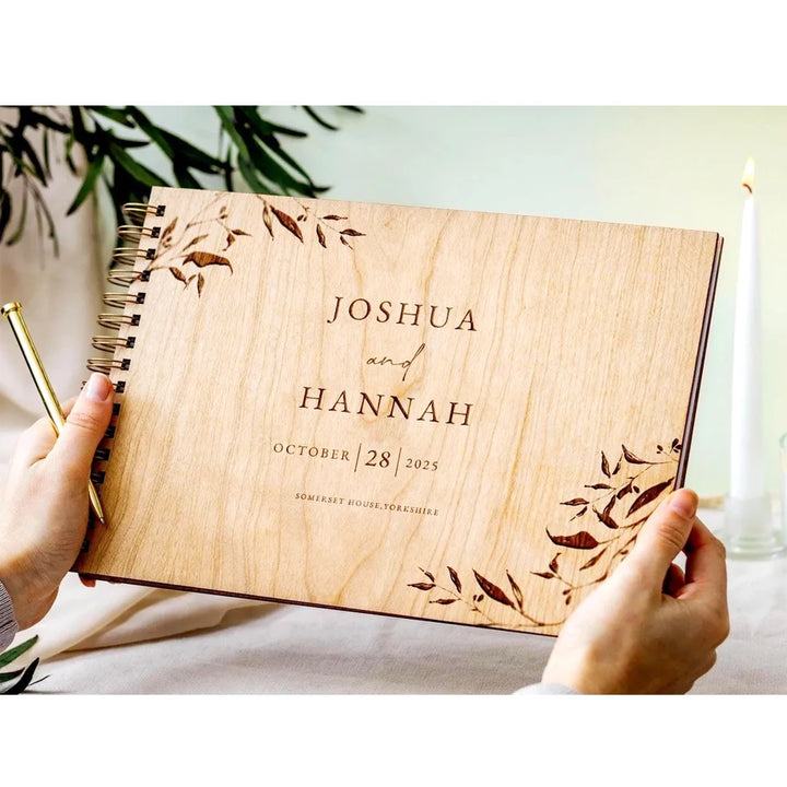 Personalized Guest Book Wooden Wedding Guest Book Personalized Photo Album
